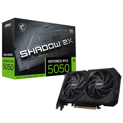 MSI GEFORCE RTX 5050 SHADOW 2X OC 8GB GDDR6X GRAPHICS  CARD